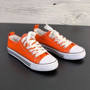 Epic Step Orange Canvas Lace-Up Low Top Sneakers Women’s Size 5